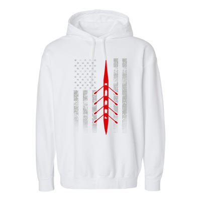 Rowing Flag Gift Rowing Boat Flag Hooded Gift Garment-Dyed Fleece Hoodie