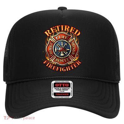 Retired Firefighter Gift Fire Retiret Party Gift High Crown Mesh Back Trucker Hat