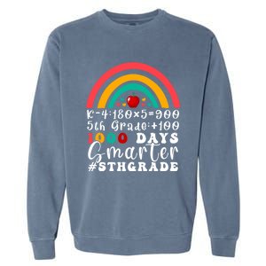 Rainbow Fifth Grade Teacher 1000 Days Smarter 5Th Grade Funny Gift Garment-Dyed Sweatshirt