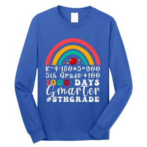 Rainbow Fifth Grade Teacher 1000 Days Smarter 5Th Grade Funny Gift Long Sleeve Shirt