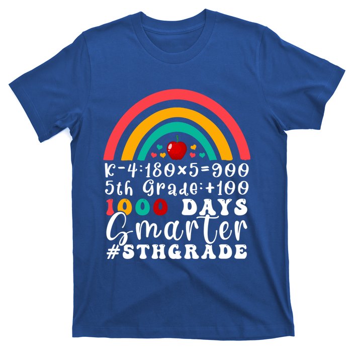 Rainbow Fifth Grade Teacher 1000 Days Smarter 5Th Grade Funny Gift T-Shirt