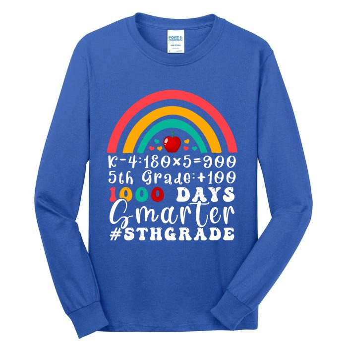 Rainbow Fifth Grade Teacher 1000 Days Smarter 5Th Grade Funny Gift Tall Long Sleeve T-Shirt