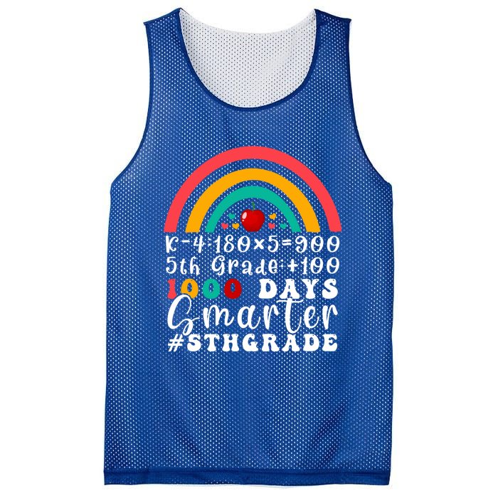 Rainbow Fifth Grade Teacher 1000 Days Smarter 5Th Grade Funny Gift Mesh Reversible Basketball Jersey Tank