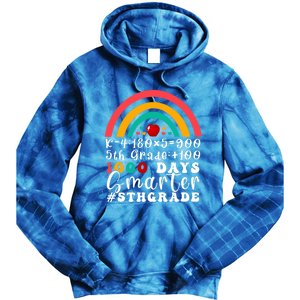 Rainbow Fifth Grade Teacher 1000 Days Smarter 5Th Grade Funny Gift Tie Dye Hoodie