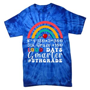 Rainbow Fifth Grade Teacher 1000 Days Smarter 5Th Grade Funny Gift Tie-Dye T-Shirt