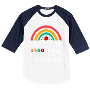 Rainbow Fifth Grade Teacher 1000 Days Smarter 5Th Grade Funny Gift Baseball Sleeve Shirt