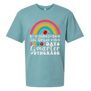 Rainbow Fifth Grade Teacher 1000 Days Smarter 5Th Grade Funny Gift Sueded Cloud Jersey T-Shirt