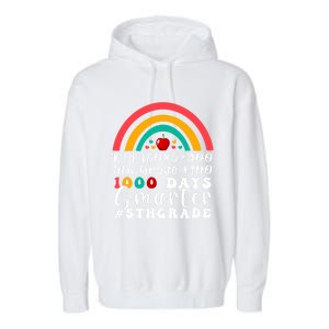 Rainbow Fifth Grade Teacher 1000 Days Smarter 5Th Grade Funny Gift Garment-Dyed Fleece Hoodie