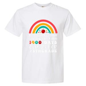 Rainbow Fifth Grade Teacher 1000 Days Smarter 5Th Grade Funny Gift Garment-Dyed Heavyweight T-Shirt