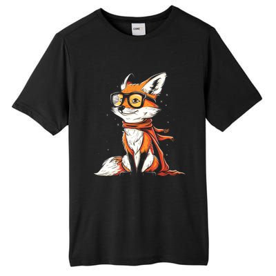 Red Fox Glasses Cute Cartoon Dressed Hipster Fox Gift Tall Fusion ChromaSoft Performance T-Shirt