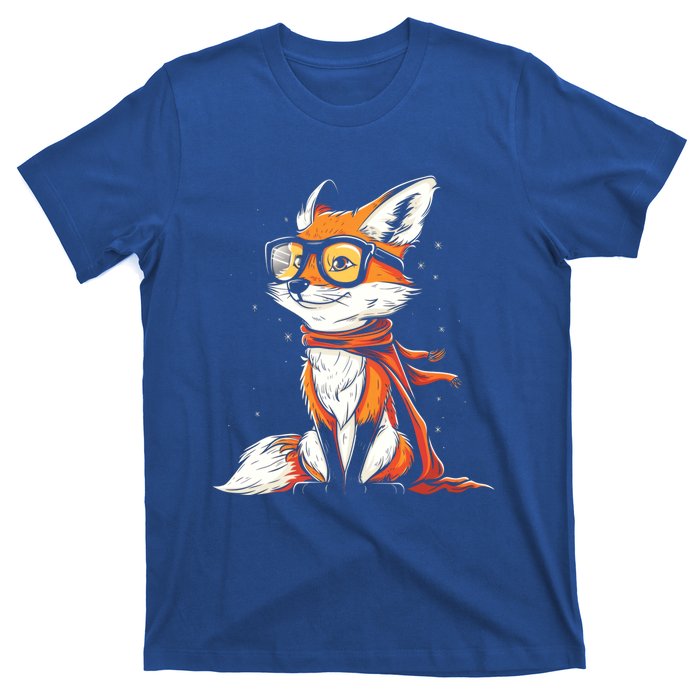 Red Fox Glasses Cute Cartoon Dressed Hipster Fox Gift T-Shirt