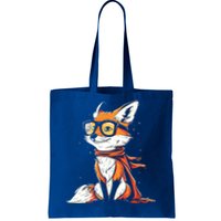 Red Fox Glasses Cute Cartoon Dressed Hipster Fox Gift Tote Bag