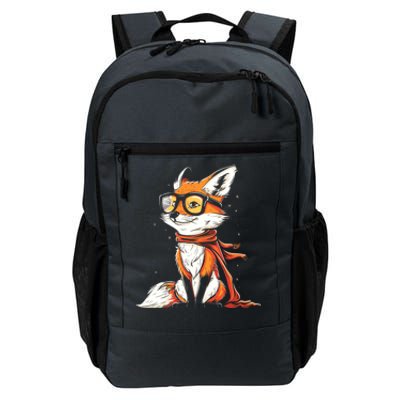 Red Fox Glasses Cute Cartoon Dressed Hipster Fox Gift Daily Commute Backpack