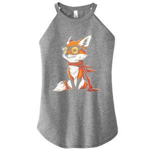 Red Fox Glasses Cute Cartoon Dressed Hipster Fox Gift Women’s Perfect Tri Rocker Tank