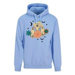 Retro Floral Ghost Halloween Spooky Season Halloween Party Unisex Surf Hoodie