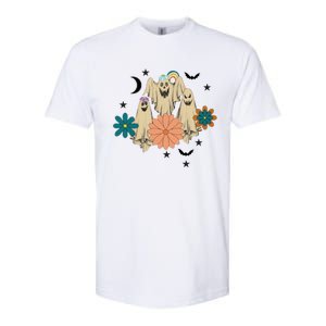 Retro Floral Ghost Halloween Spooky Season Halloween Party Softstyle CVC T-Shirt