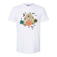 Retro Floral Ghost Halloween Spooky Season Halloween Party Softstyle CVC T-Shirt