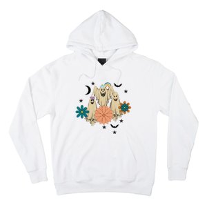 Retro Floral Ghost Halloween Spooky Season Halloween Party Hoodie