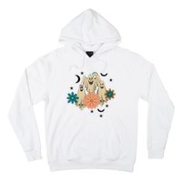 Retro Floral Ghost Halloween Spooky Season Halloween Party Hoodie