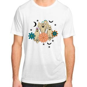 Retro Floral Ghost Halloween Spooky Season Halloween Party Adult ChromaSoft Performance T-Shirt