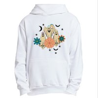 Retro Floral Ghost Halloween Spooky Season Halloween Party Urban Pullover Hoodie