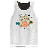 Retro Floral Ghost Halloween Spooky Season Halloween Party Mesh Reversible Basketball Jersey Tank