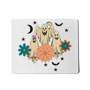 Retro Floral Ghost Halloween Spooky Season Halloween Party Mousepad