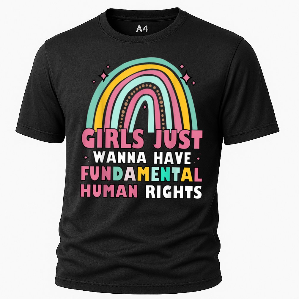 Rainbow Feminist Girls Just Want To Have Fundamental Rights Cooling Performance Crew T-Shirt