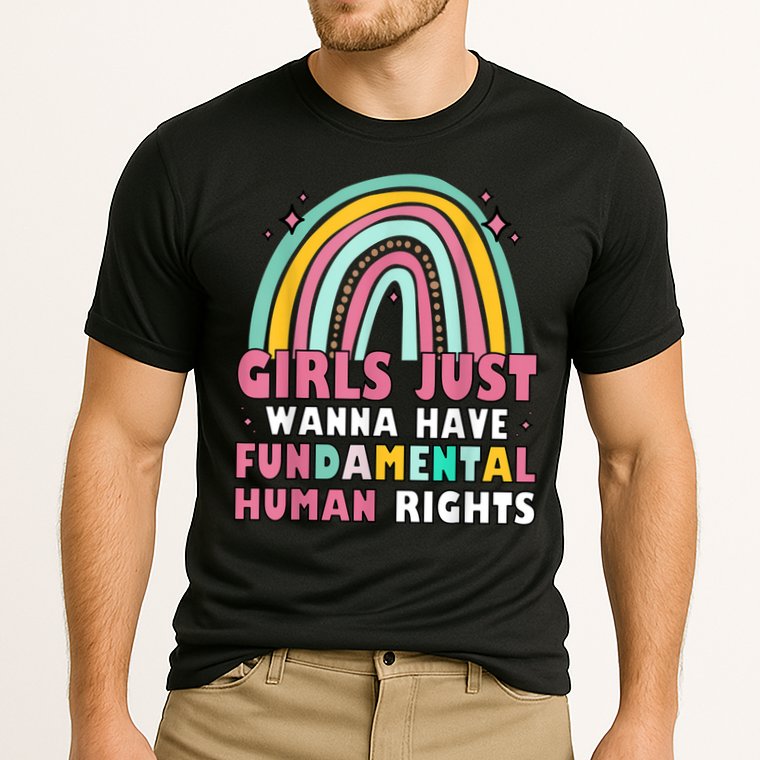 Rainbow Feminist Girls Just Want To Have Fundamental Rights Cooling Performance Crew T-Shirt