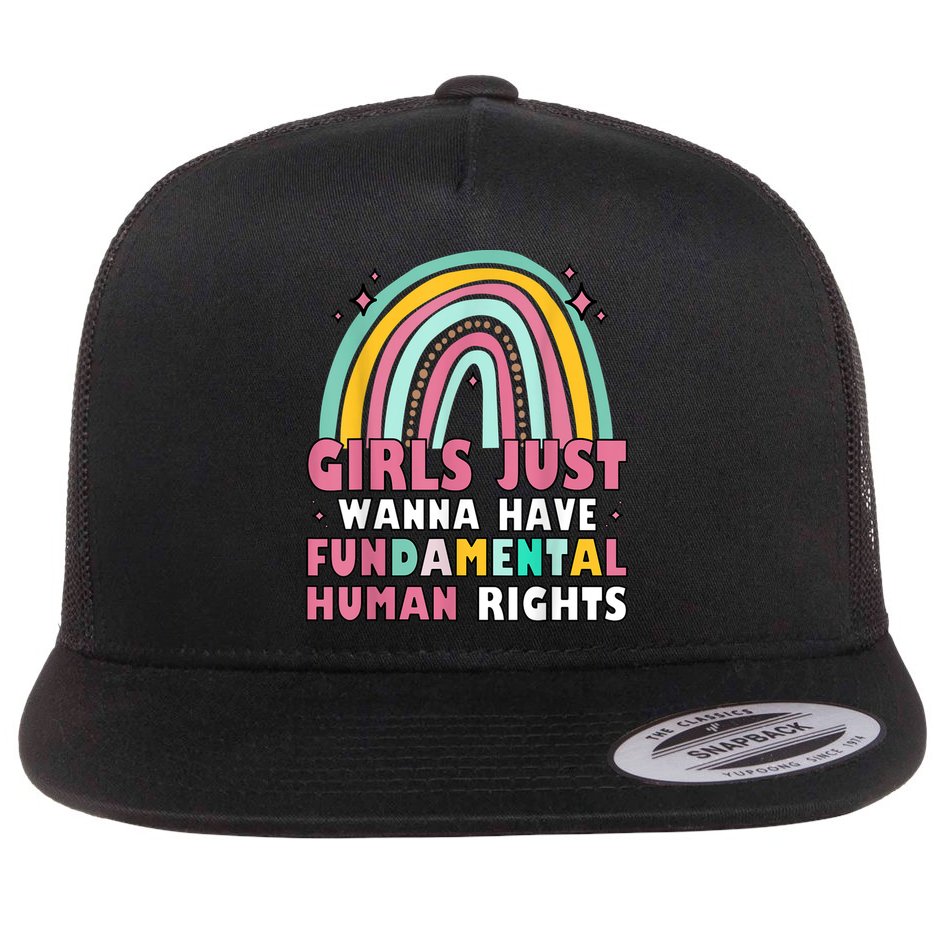 Rainbow Feminist Girls Just Want To Have Fundamental Rights Flat Bill Trucker Hat