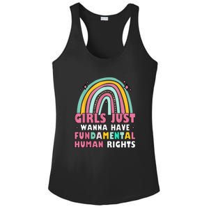 Rainbow Feminist Girls Just Want To Have Fundamental Rights Ladies PosiCharge Competitor Racerback Tank