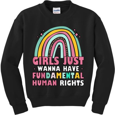 Rainbow Feminist Girls Just Want To Have Fundamental Rights Kids Sweatshirt
