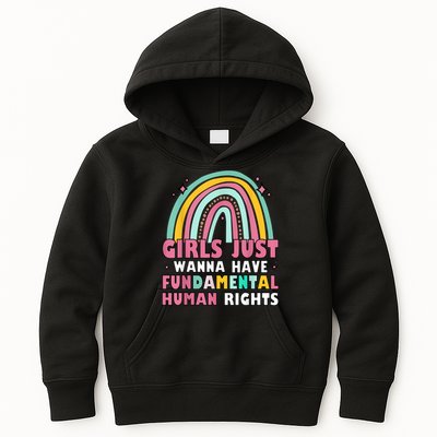 Rainbow Feminist Girls Just Want To Have Fundamental Rights Kids Hoodie