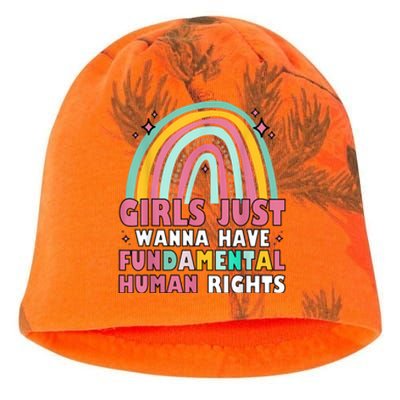 Rainbow Feminist Girls Just Want To Have Fundamental Rights Kati - Camo Knit Beanie