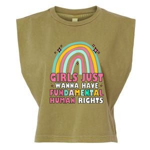 Rainbow Feminist Girls Just Want To Have Fundamental Rights Garment-Dyed Women's Muscle Tee