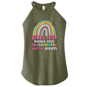 Rainbow Feminist Girls Just Want To Have Fundamental Rights Women's Perfect Tri Rocker Tank