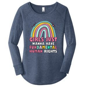 Rainbow Feminist Girls Just Want To Have Fundamental Rights Women's Perfect Tri Tunic Long Sleeve Shirt