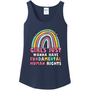 Rainbow Feminist Girls Just Want To Have Fundamental Rights Ladies Essential Tank