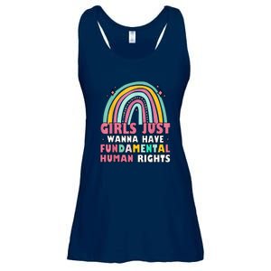 Rainbow Feminist Girls Just Want To Have Fundamental Rights Ladies Essential Flowy Tank