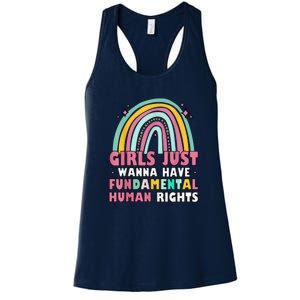 Rainbow Feminist Girls Just Want To Have Fundamental Rights Women's Racerback Tank