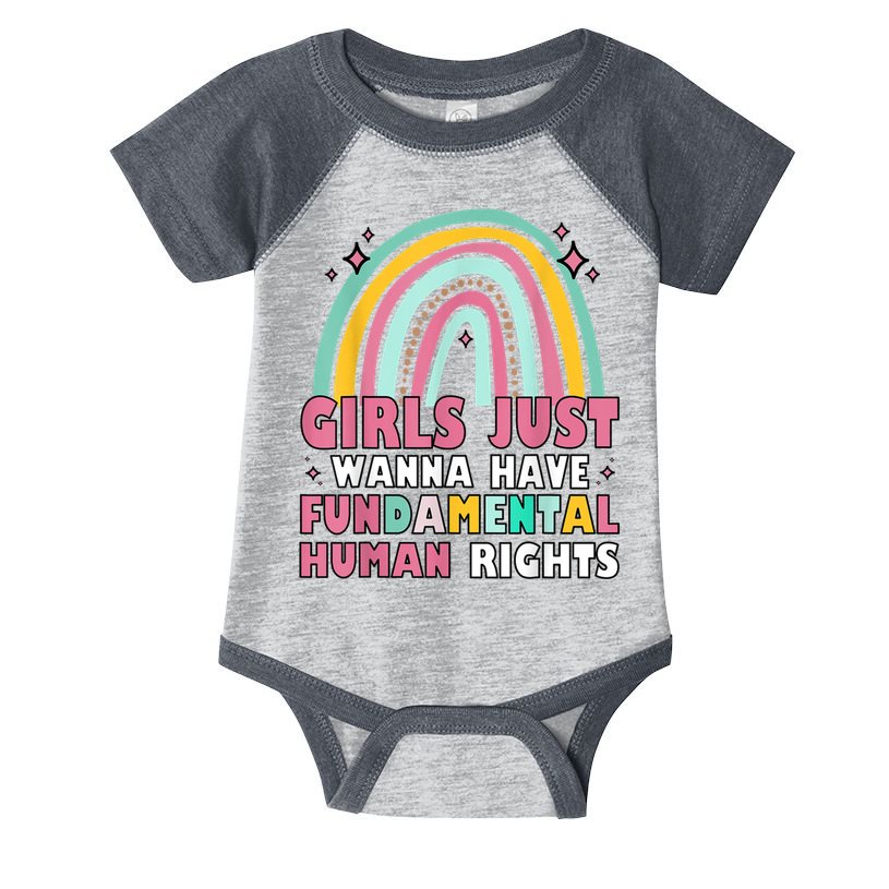 Rainbow Feminist Girls Just Want To Have Fundamental Rights Infant Baby Jersey Bodysuit