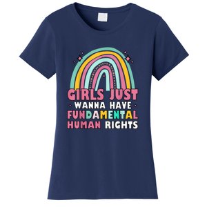 Rainbow Feminist Girls Just Want To Have Fundamental Rights Women's T-Shirt