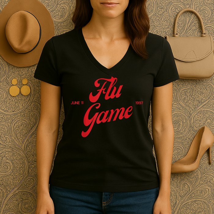 Retro Flu Game 12s Matching Women's V-Neck T-Shirt