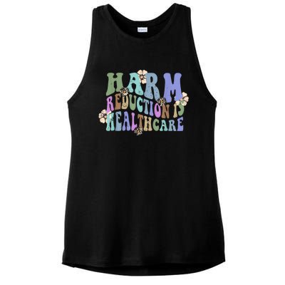 Retro Flower Harm Reduction Healthcare Overdose Awareness Ladies PosiCharge Tri-Blend Wicking Tank