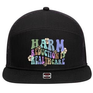 Retro Flower Harm Reduction Healthcare Overdose Awareness 7 Panel Mesh Trucker Snapback Hat