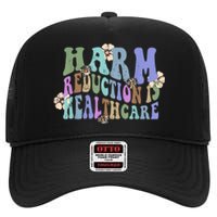 Retro Flower Harm Reduction Healthcare Overdose Awareness High Crown Mesh Back Trucker Hat