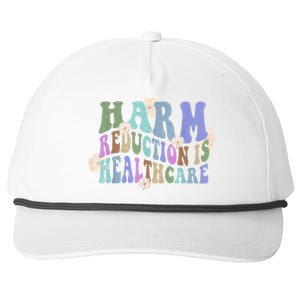 Retro Flower Harm Reduction Healthcare Overdose Awareness Snapback Five-Panel Rope Hat