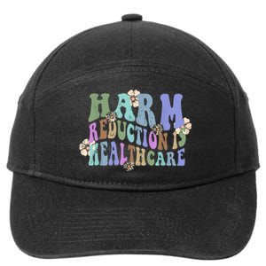 Retro Flower Harm Reduction Healthcare Overdose Awareness 7-Panel Snapback Hat