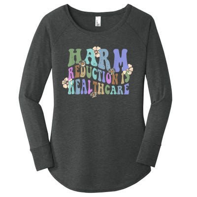 Retro Flower Harm Reduction Healthcare Overdose Awareness Women's Perfect Tri Tunic Long Sleeve Shirt