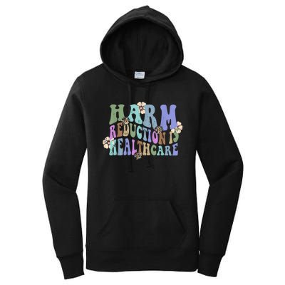 Retro Flower Harm Reduction Healthcare Overdose Awareness Women's Pullover Hoodie